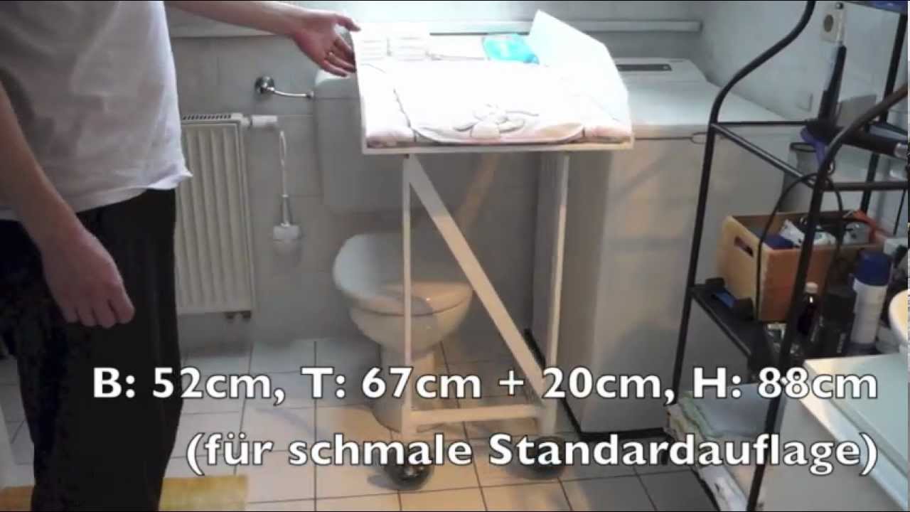 Wickeltisch verschiebbar, für enges Badezimmer (Eigenbau)