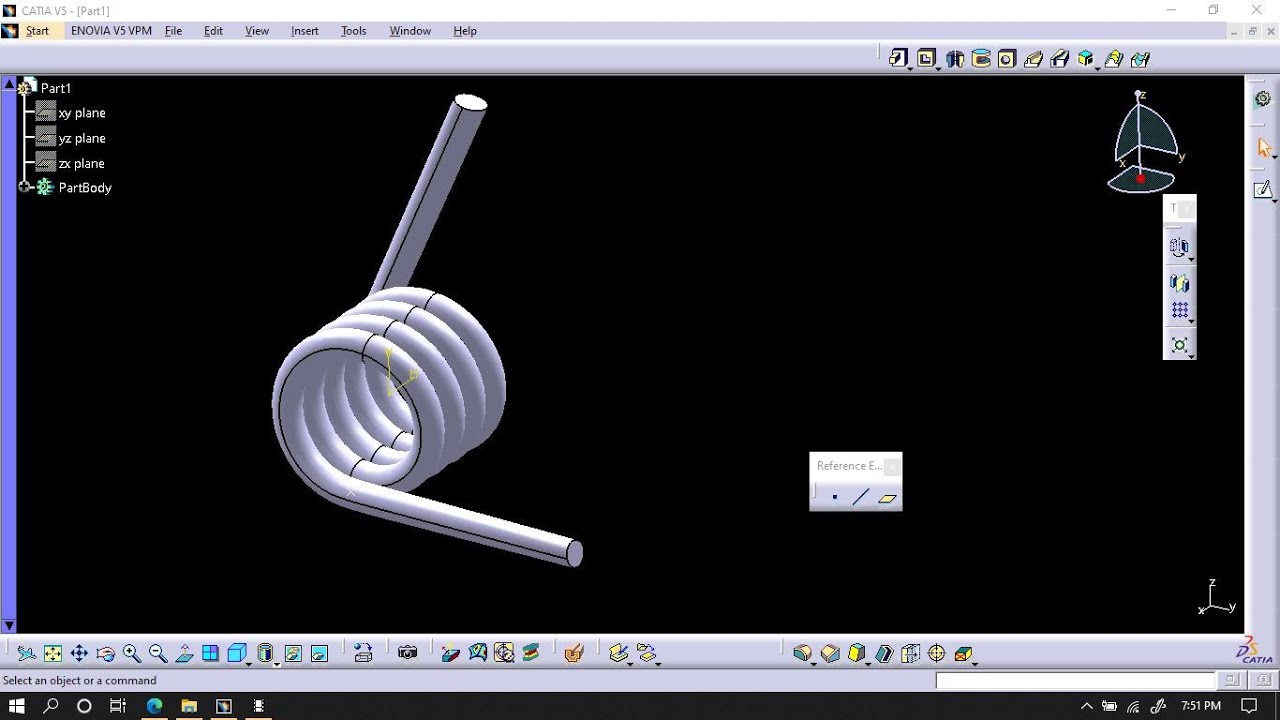creation of torsional spring in Catia V5