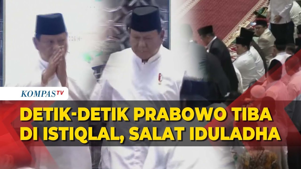 Detik-Detik Rombongan Presiden Prabowo Tiba di Masjid Istiqlal untuk Salat Iduladha