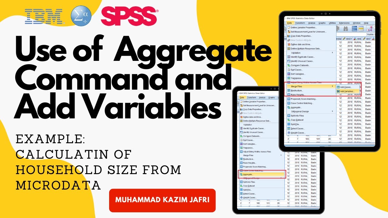 Household Size Calculation in SPSS | Aggregate | Merging in SPSS | Household Listing