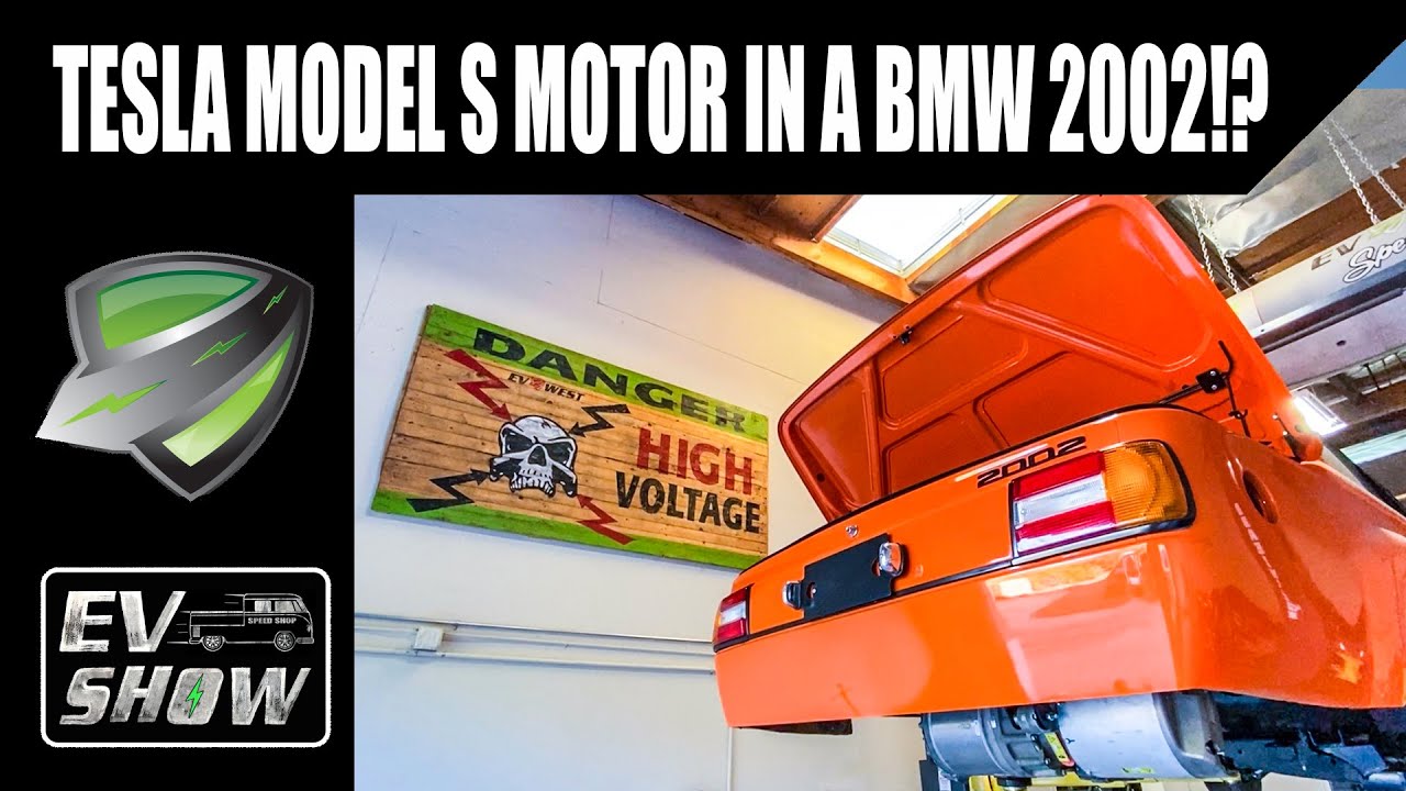 1976 BMW 2002 Tesla Powered Electric Conversion | EV SHOW