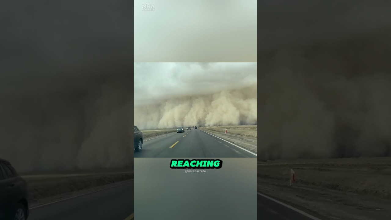 China Road Vanishes Inside a Massive Dust Wall