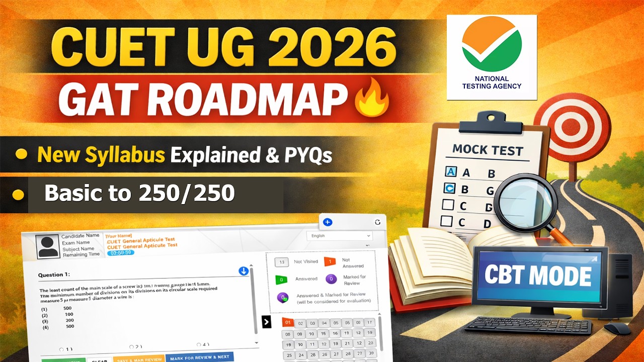 CUET UG 2026 GAT New Syllabus Out & PYQs | GAT Roadmap 🔥 | CUET UG 2026 GAT Mock test & Books | NTA
