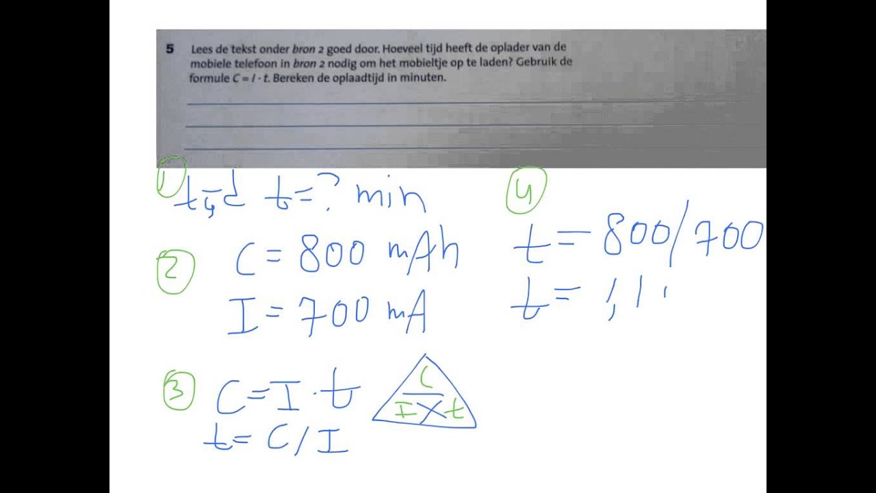 C = I x t   Capaciteit van een batterij