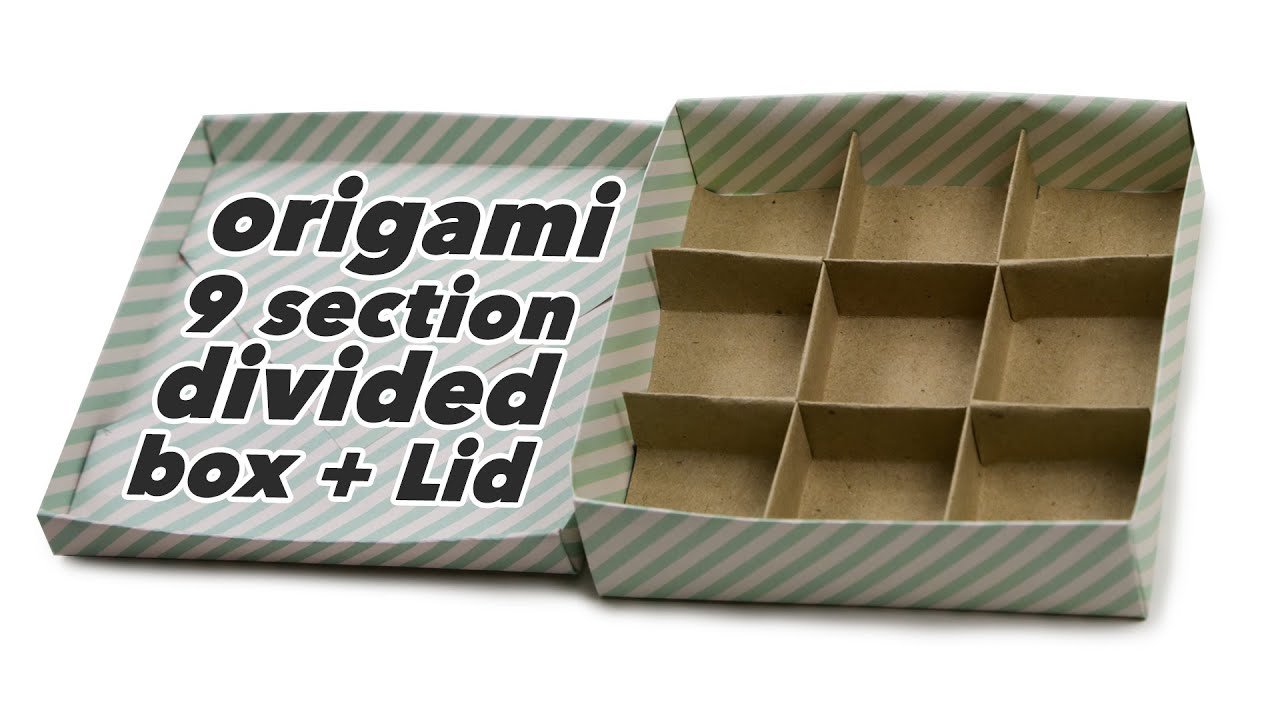 Origami 9 Section Box + Divider + Lid Tutorial - DIY - Paper Kawaii