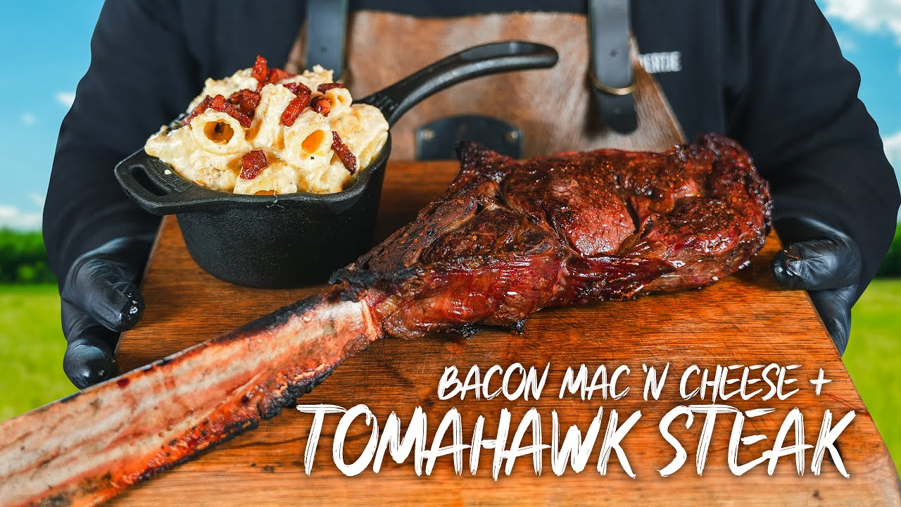 Tomahawk Steak met Bacon Mac 'n Cheese op de Kamado BBQ! 🥩🧀🥓| Kolenboertje