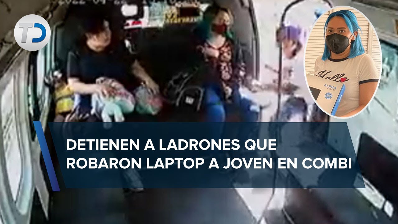 Detienen a dos por el presunto robo de una laptop a joven en una combi en la México-Pachuca
