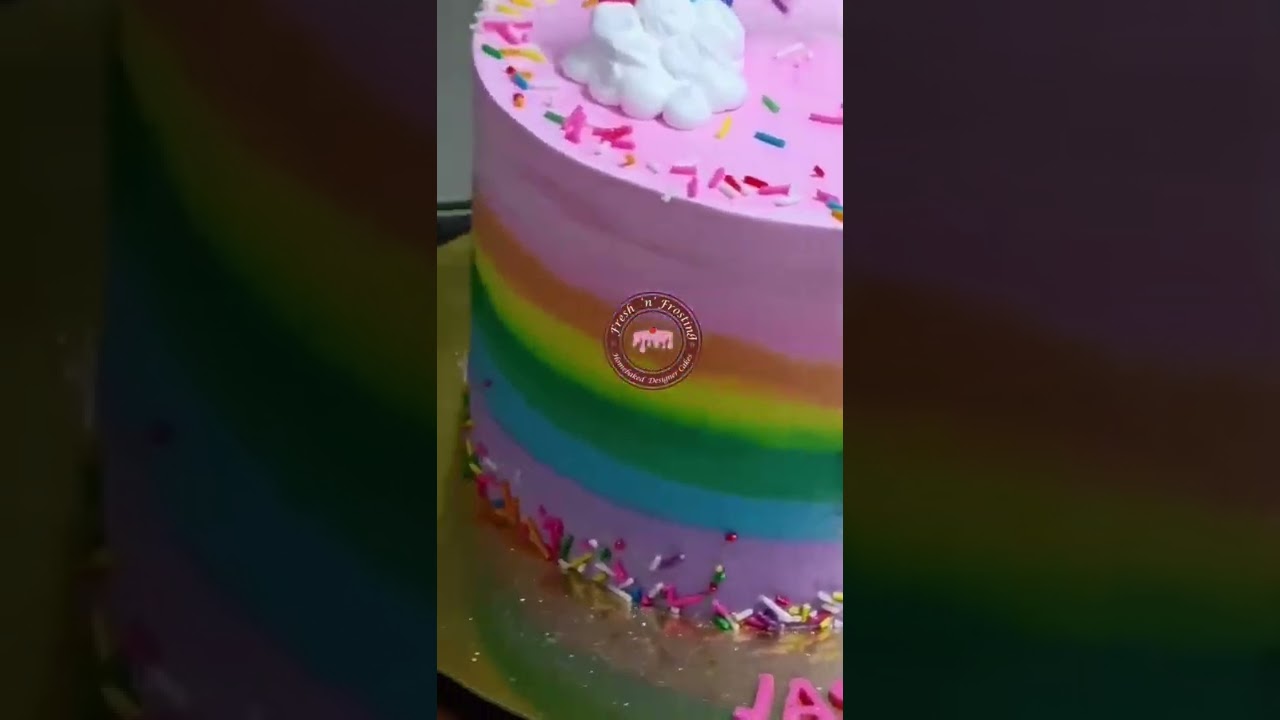 Rainbow theme cake