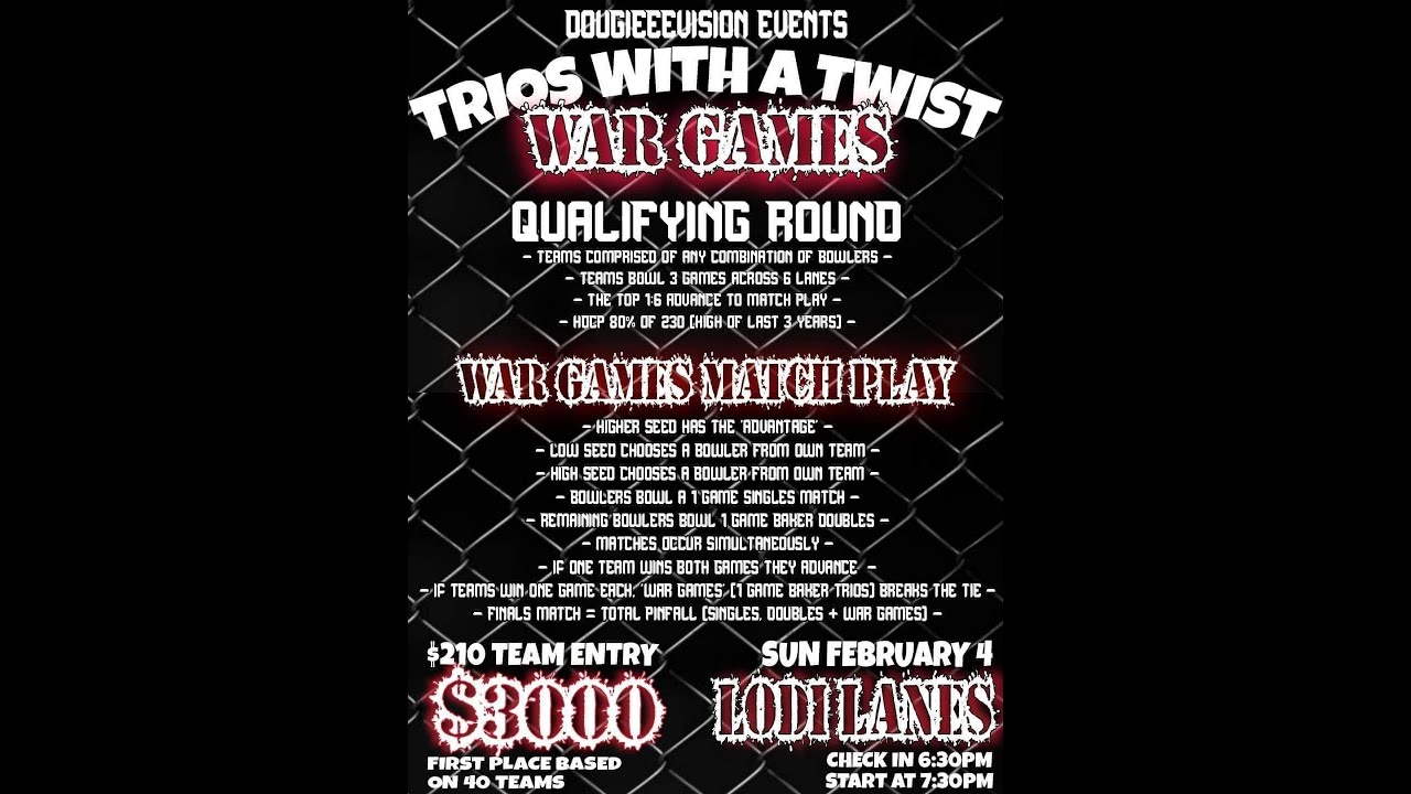 TRIOS WITH A TWIST: WAR GAMES | LODI LANES $3000 1ST PLACE