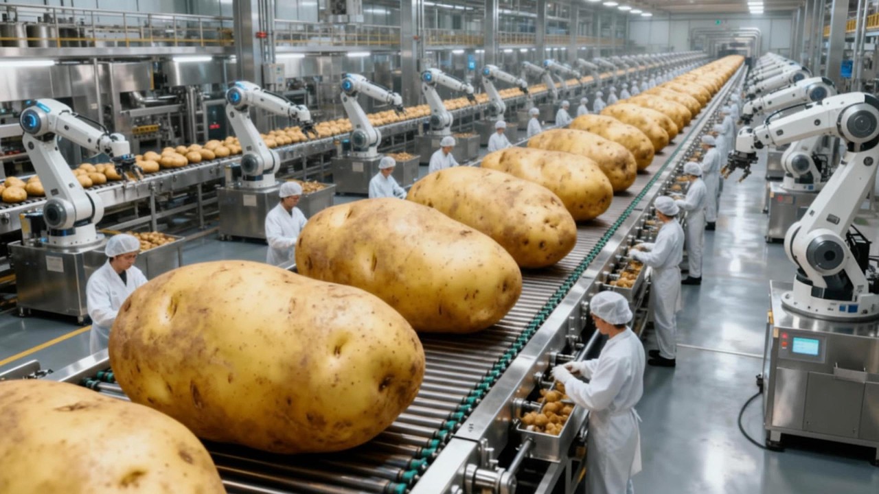 Inside a Modern Potato Chip Factory: How Whole Potatoes Become Crispy Snacks (Full Process)