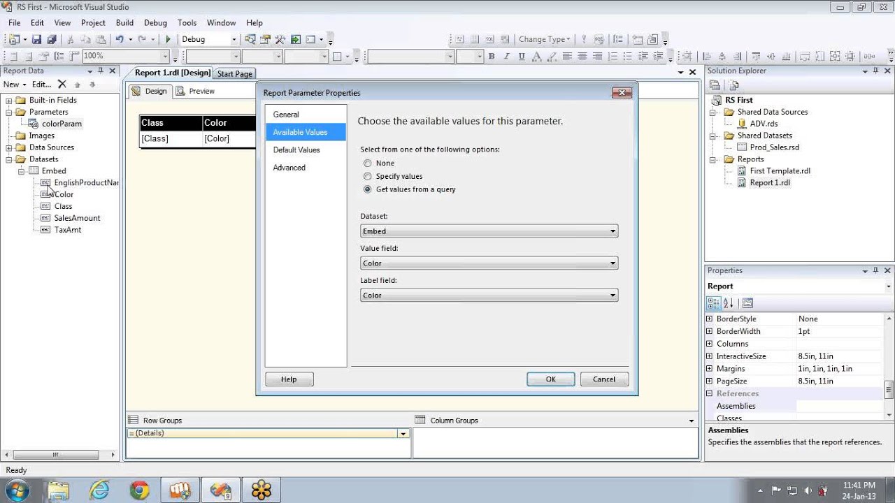 Forward Dependencies are not valid Error in SSRS reports