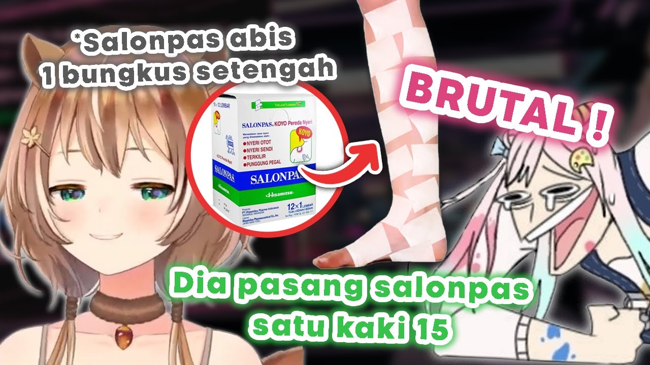 Yopi Ceritain keBRUTALan Risu pasang Salonpas satu kaki 15 lembar [Iofi Moona Ollie | Hololive ID]