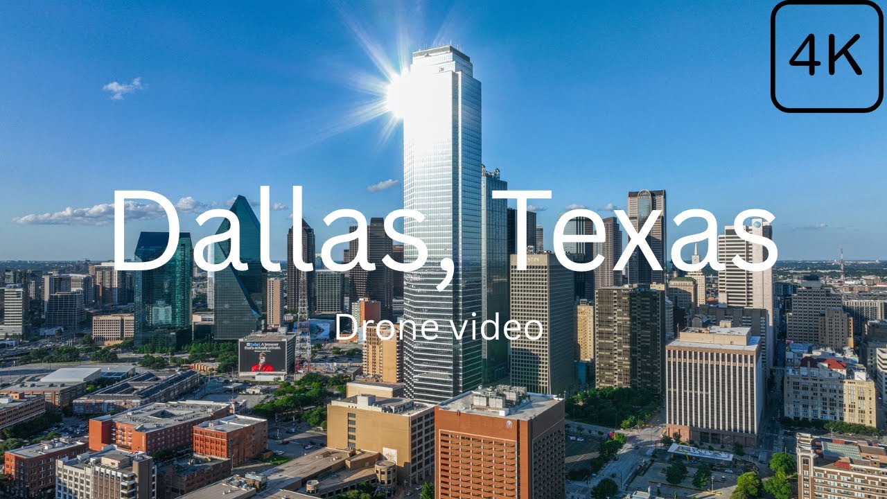 Dallas at golden hour - Downtown - High Quality 4k Drone Video 2025