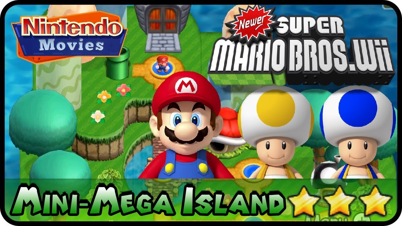 Newer Super Mario Bros. Wii - World B - Mini-Mega Island (100%, Multiplayer)