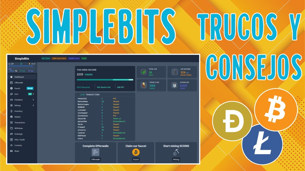 Como ganar cryptos en SimpleBits, Gu&iacute;a, trucos y consejos
