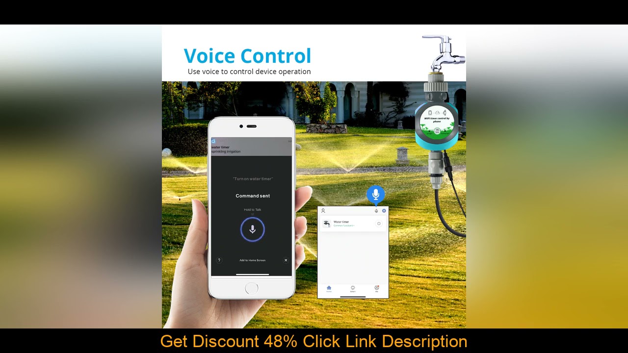 Slide Benexmart Tuya WiFi Smart Garden Irrigation Solar Energy Water Controller Smart Home Garden W