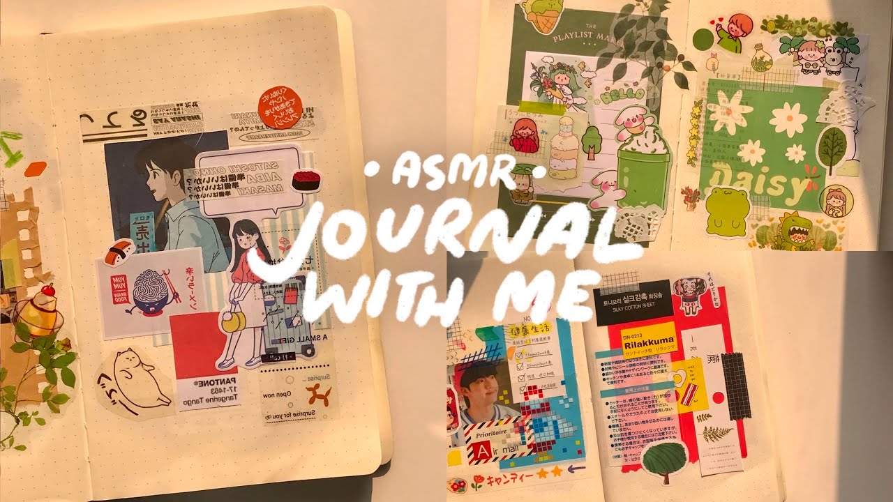 journal with me ☕️ ASMR scrapbook, collage (no music) 50 minutes