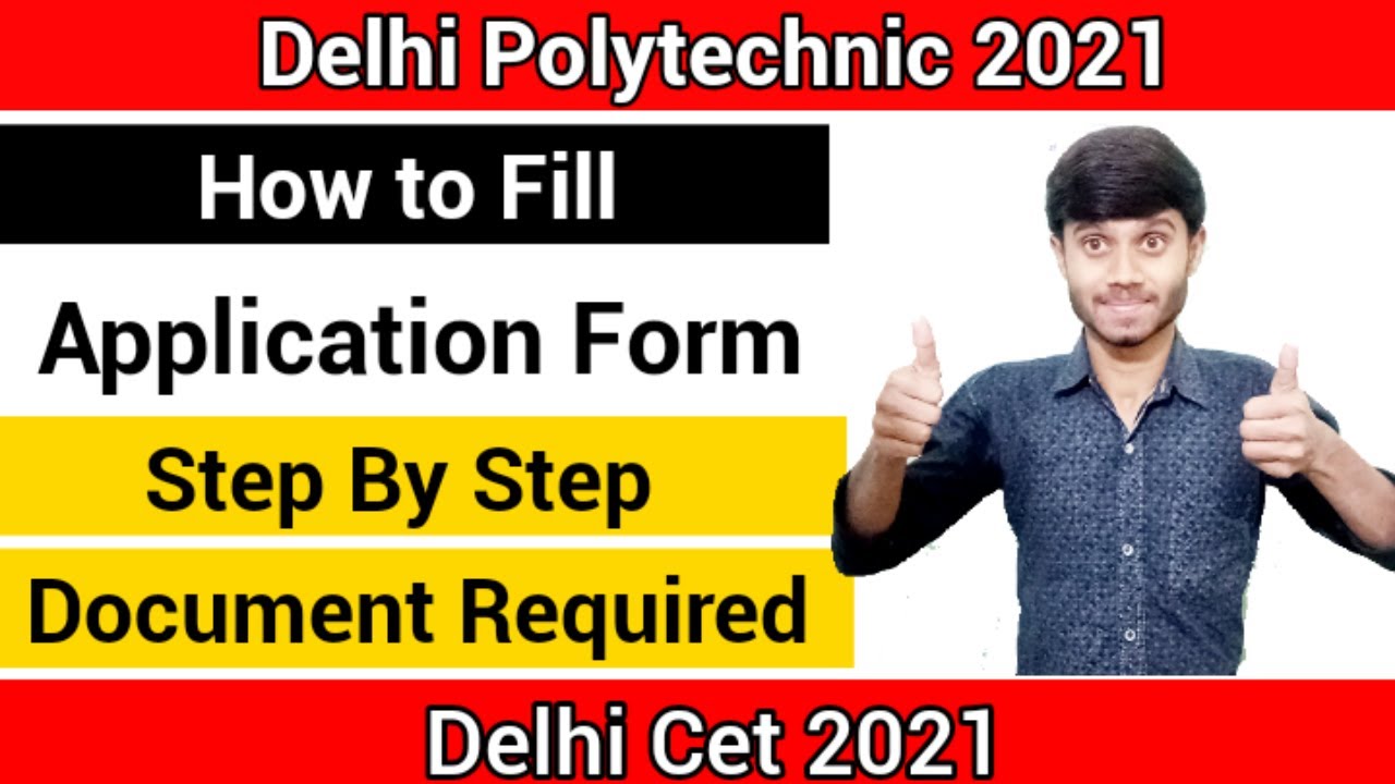 Delhi Polytechnic Online Form 2021 : How to Fill Application Form || Document Required || Cet 2021