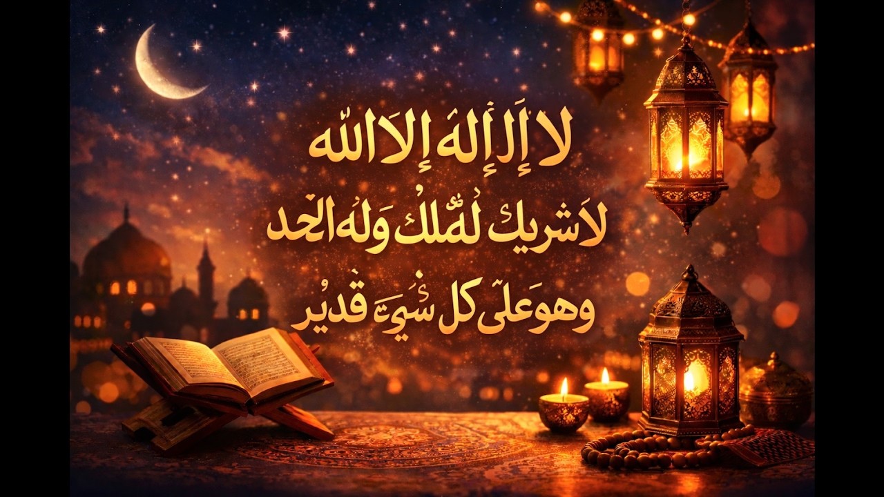 لا إله إلا الله وحده لا شريك له  ذكر عظيم مكرّر يملأ القلب طمأنينة | أذكار رمضان