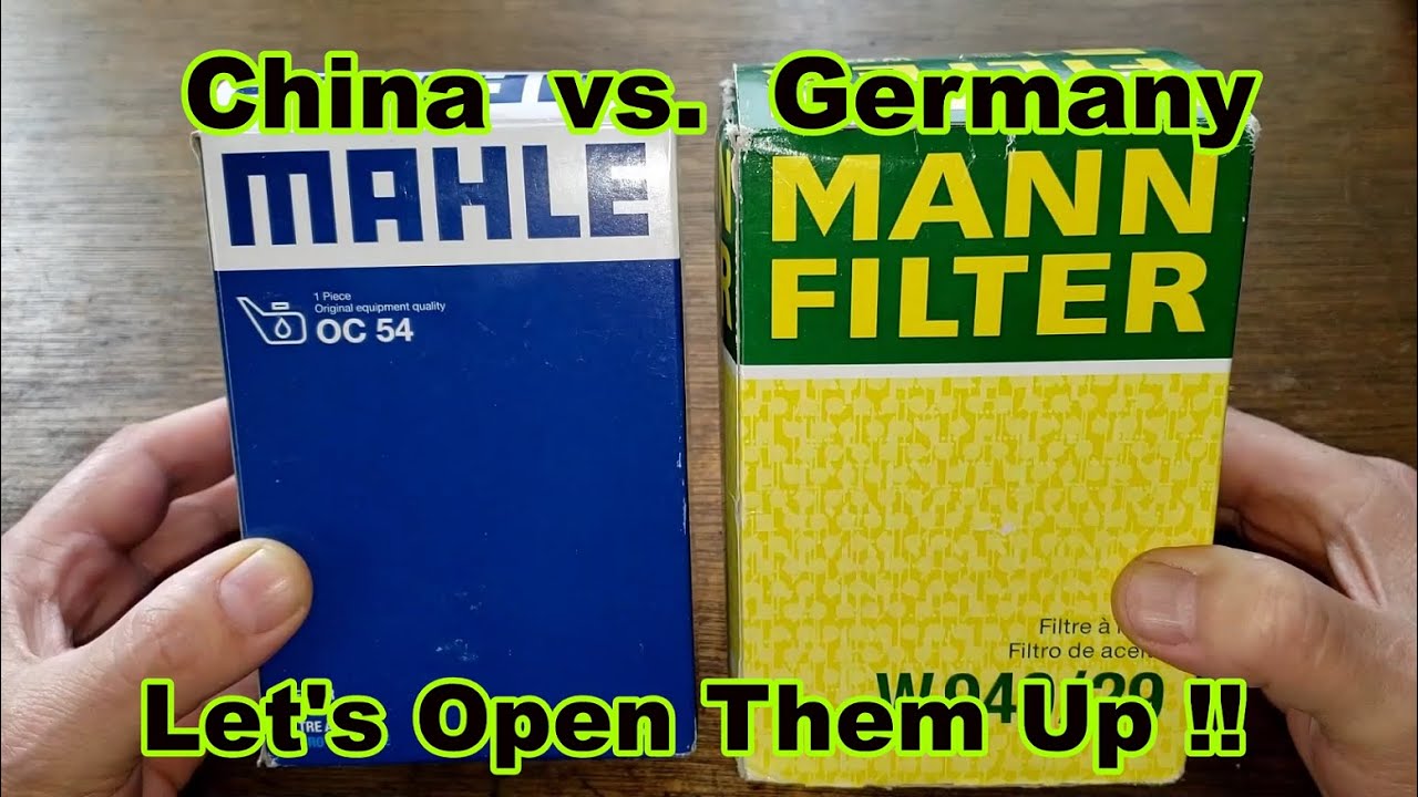 Mahle OC54 Oil Filter vs. MANN W90/29 Oil Filter Cut Open Comparison