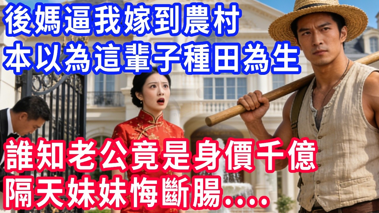 後媽逼我嫁到農村，本以為這輩子種田為生，誰知老公竟是身價千億的首富！隔天妹妹悔斷腸，結局超爽！