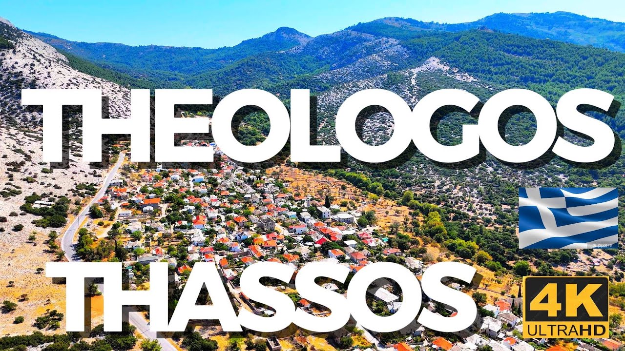 ⛱️THASSOS - THEOLOGOS Village🐠 Greece ⛱️ 4K | Drone