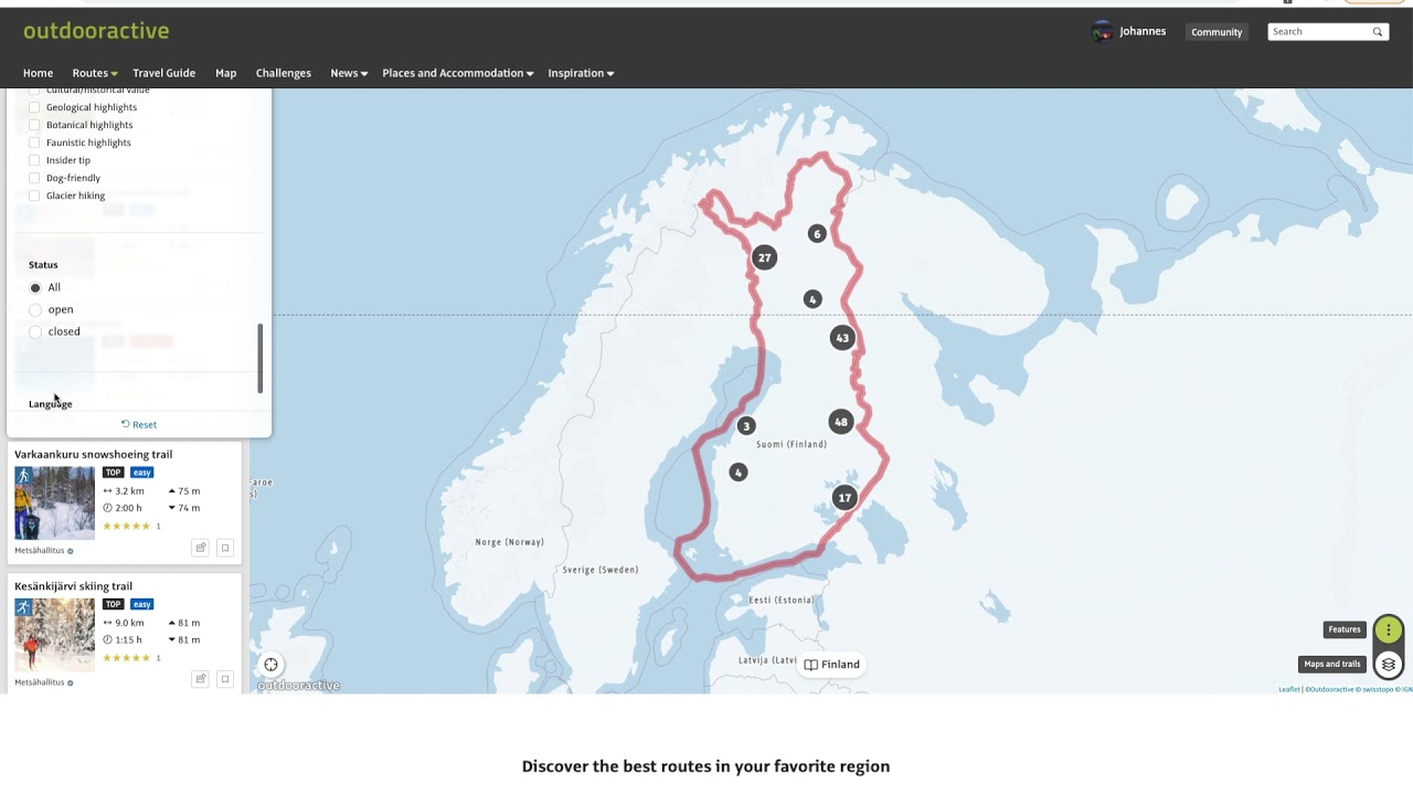 Exploring Finnish outdoor content - Outdooractive.com