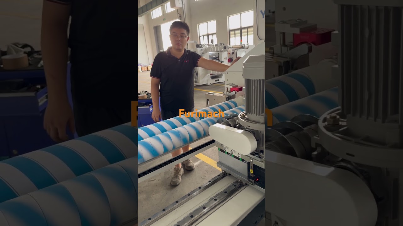 Double shafts fully automatic paper tube core cutting 