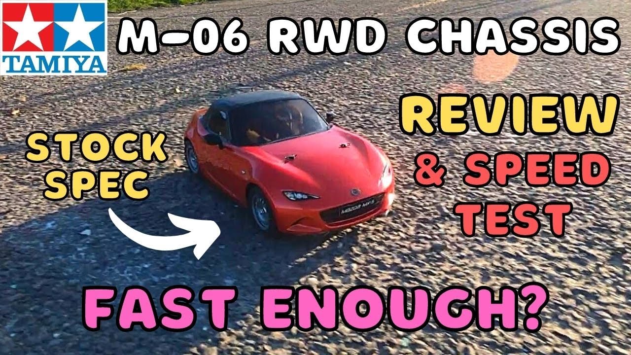 Tamiya M-06 Chassis Speed Test and Review.  Mazda MX5 Miata RWD RC. Tamiya M06