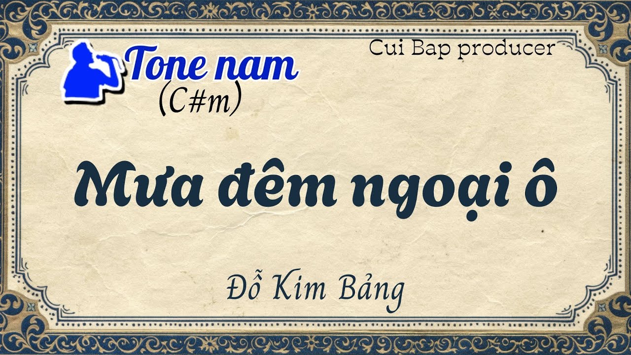 Mưa đêm ngoại ô | Tone nam (Dbm) Karaoke  | Cùi Bắp producer cuibap