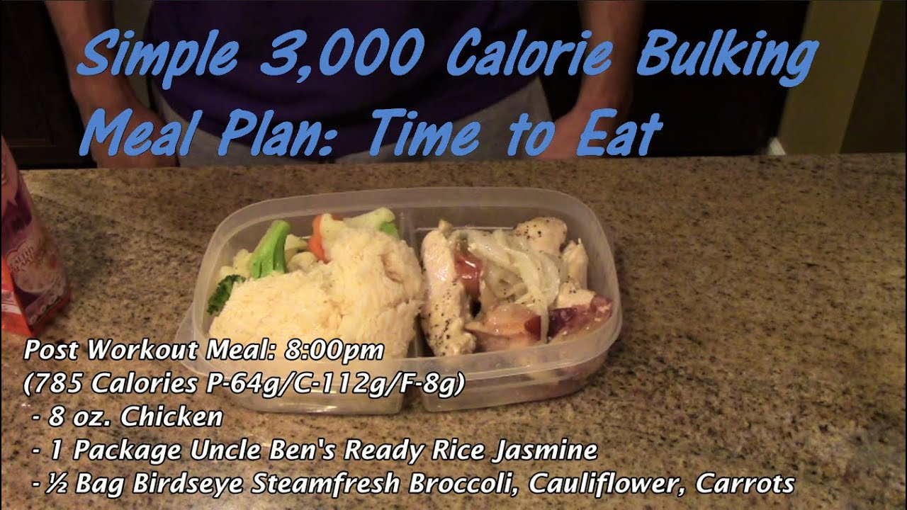 Simple 3,000 Calorie Bulking Meal Plan: Time to Eat