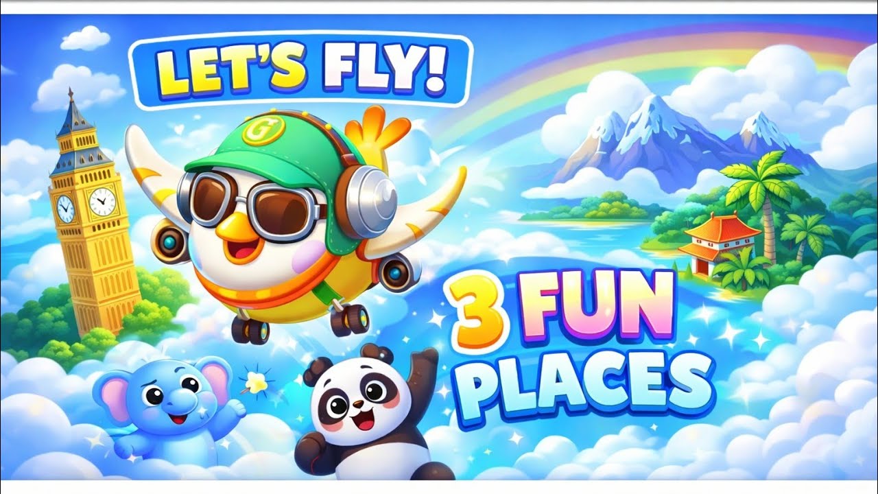 Kids Aeroplane Travel | Flying to 3 Fun Places ✈️🌈” #kidslearning #babyaeroplane #cartoon 