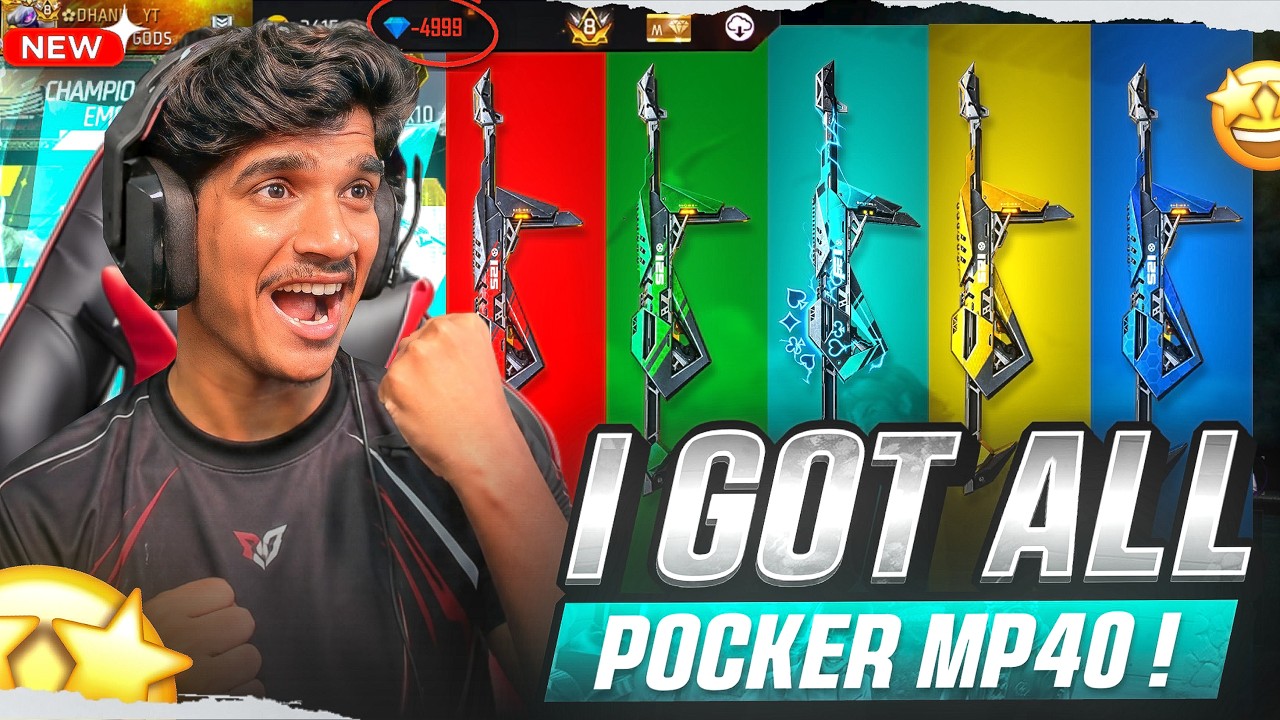 I GOT ALL POKER MP40 😱 | RIP 5000 DIAMONDS 💔 | Free Fire Telugu #dfg #freefire