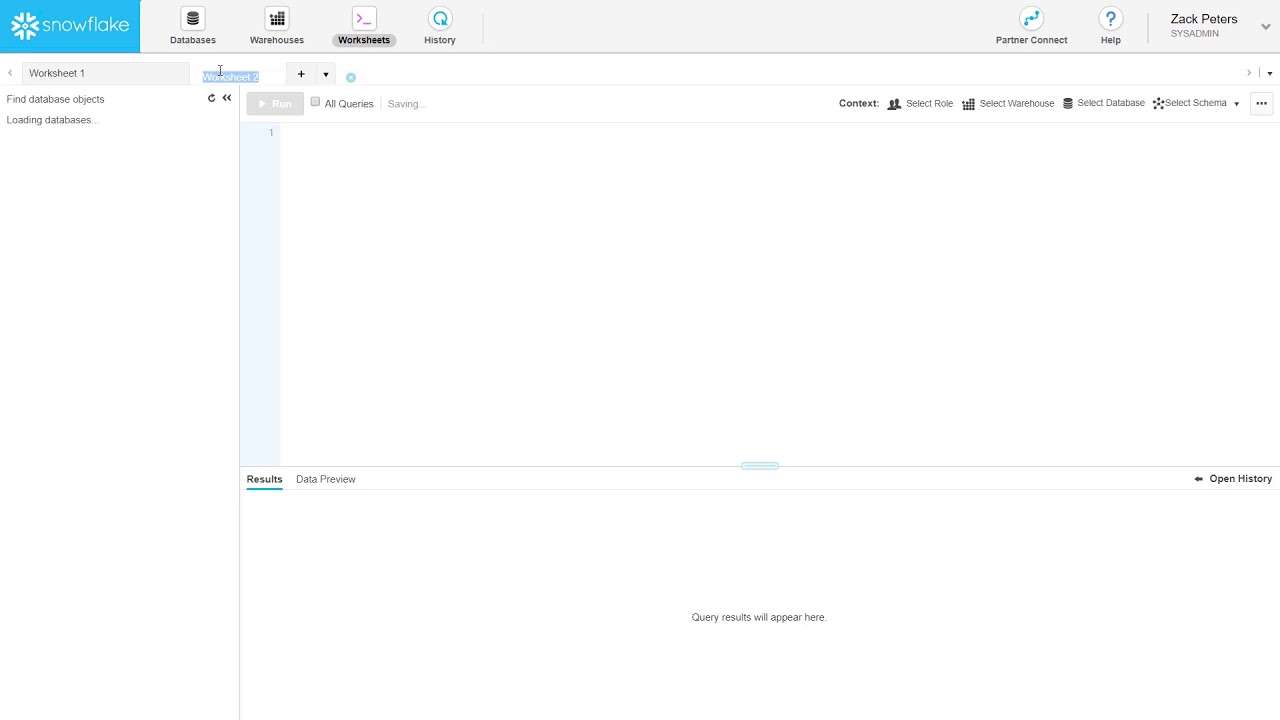 Getting Started - Introduction to Snowflake Worksheets & Queries