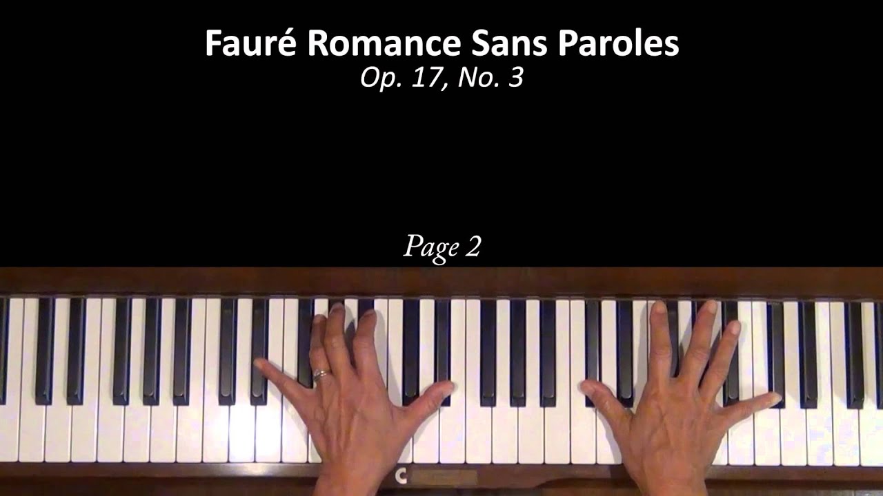 Fauré Romance sans Paroles Op. 17, No. 3 Piano Tutorial