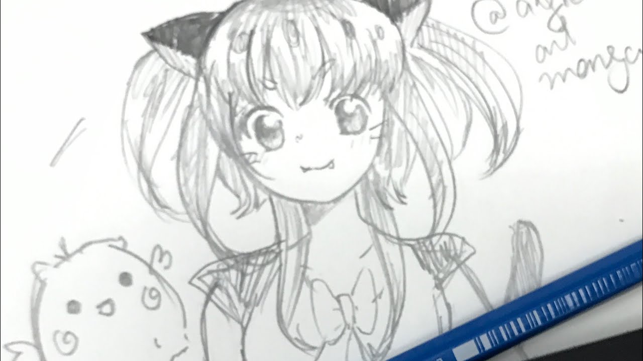 Draw with me! How to draw manga girl in real time