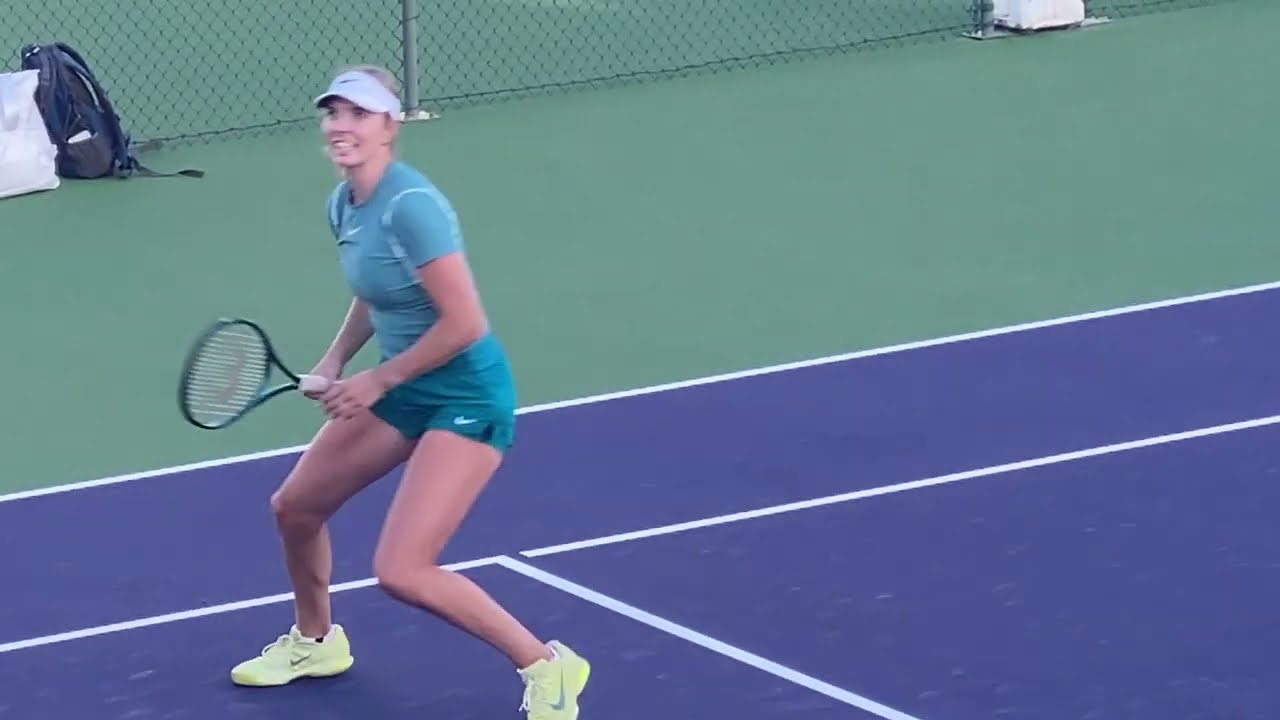 Anna Kalinskaya vs Katie Boulter: Stunning Female Tennis Players in Practice #WTA #IndianWells 102