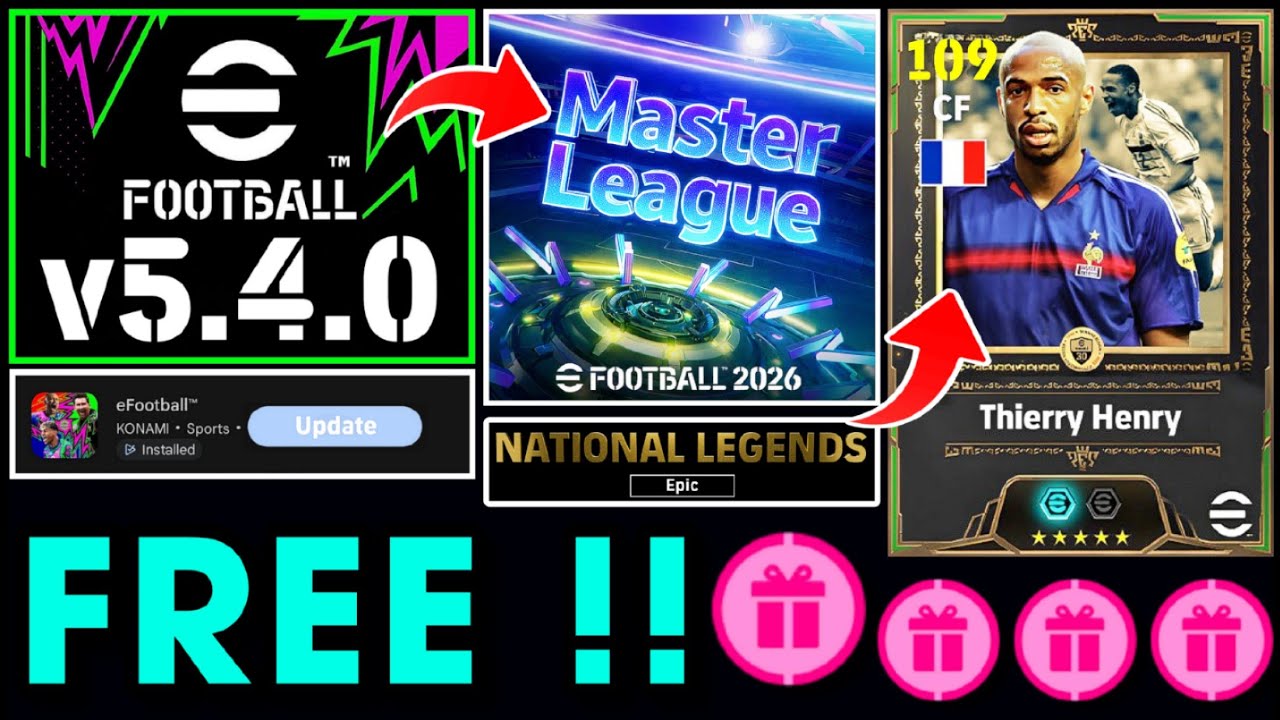 Обновление eFootball&trade; 2026 V5.4.0 !! Подтверждена Мастер-лига, ежедневные игровые эпические задан...