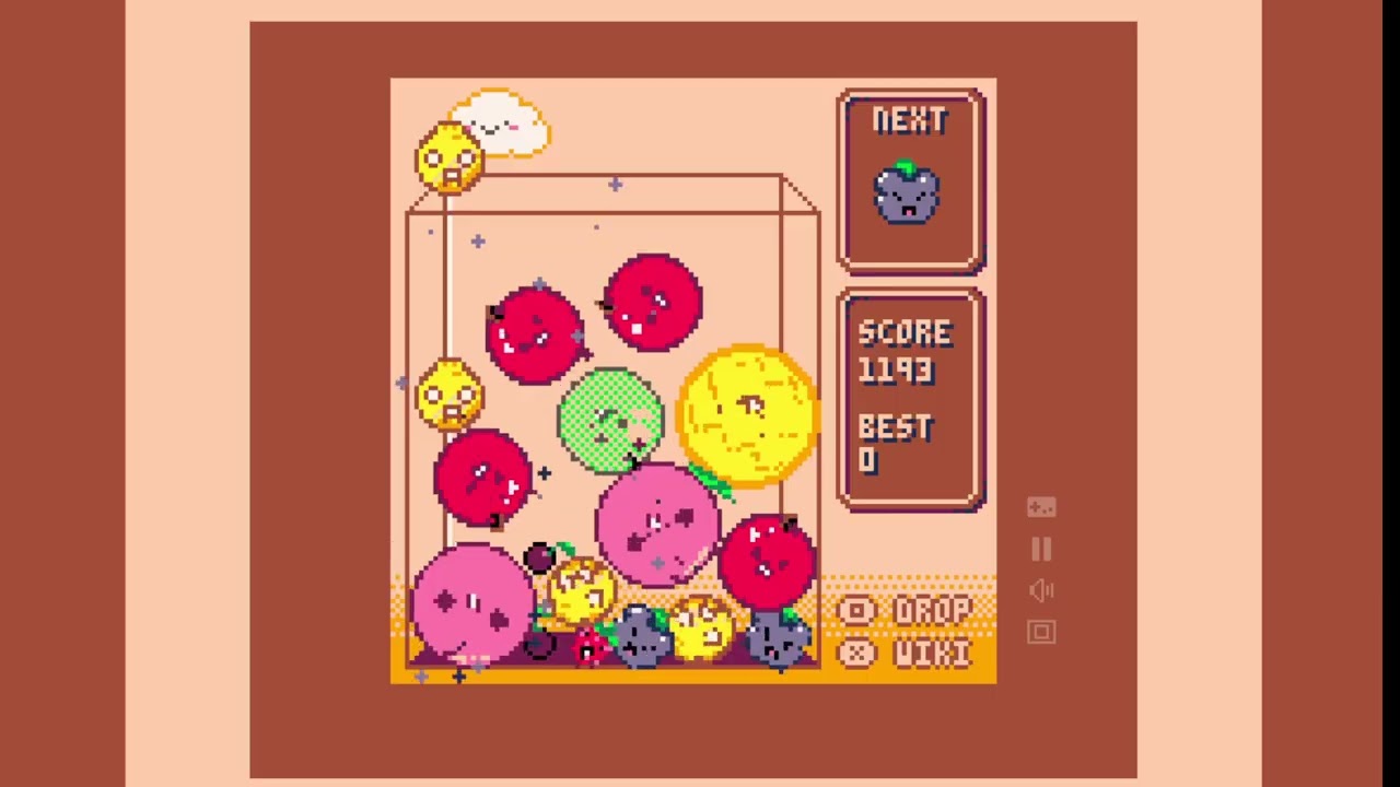 Is this a space program for fruits | Suika Pico 8 Demake