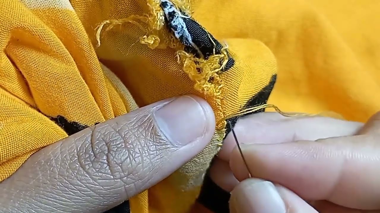 cara menjahit baju yang sobek ( teknik jahitan tangan)