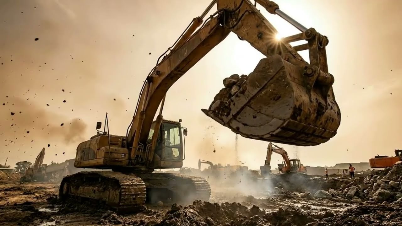 Extreme Earthmoving: Massive Bulldozers & Excavators in Action