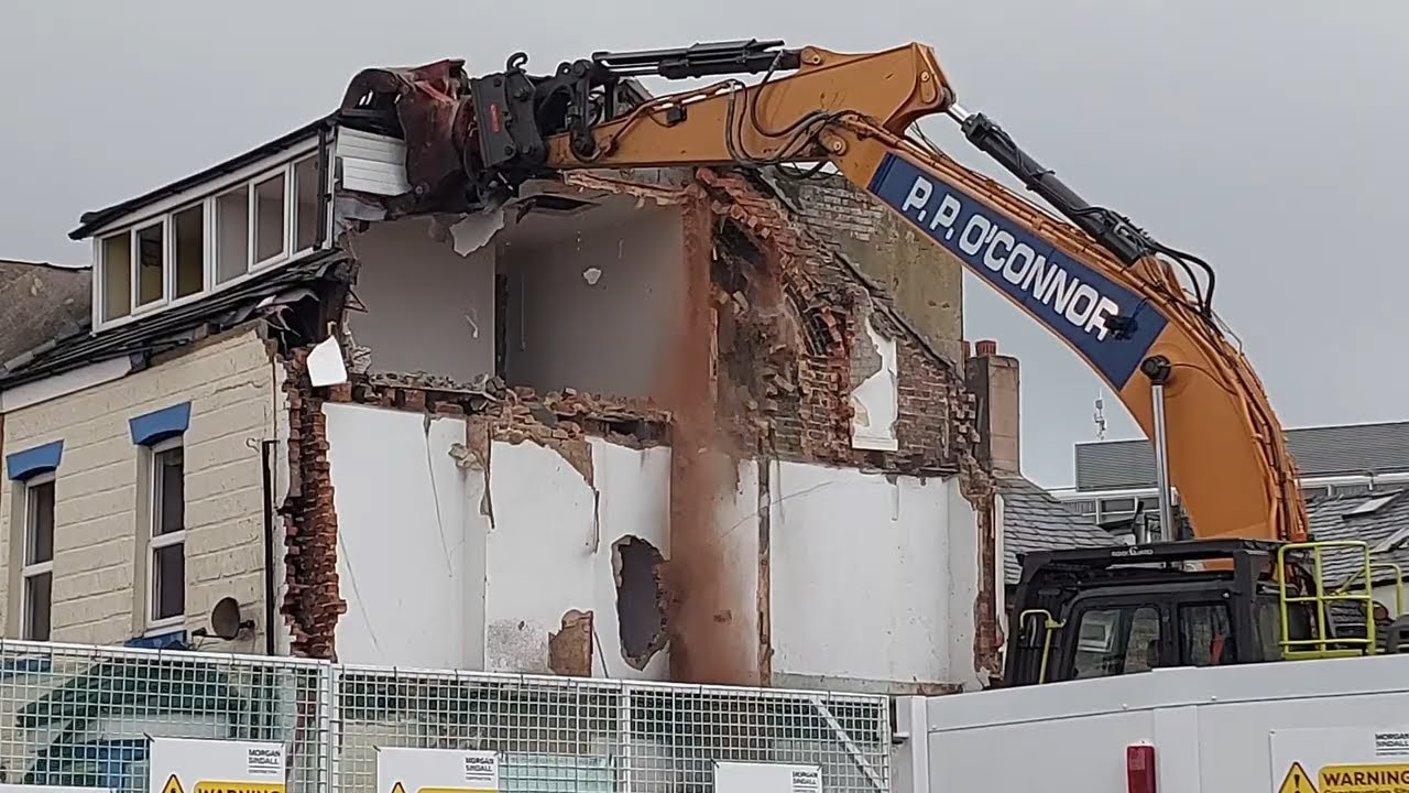 DEMOLITION IN THE RAIN MORNING BLACKPOOL 21/10/2025 CHARLES STREET MULTIVERSITY PP O'CONNOR