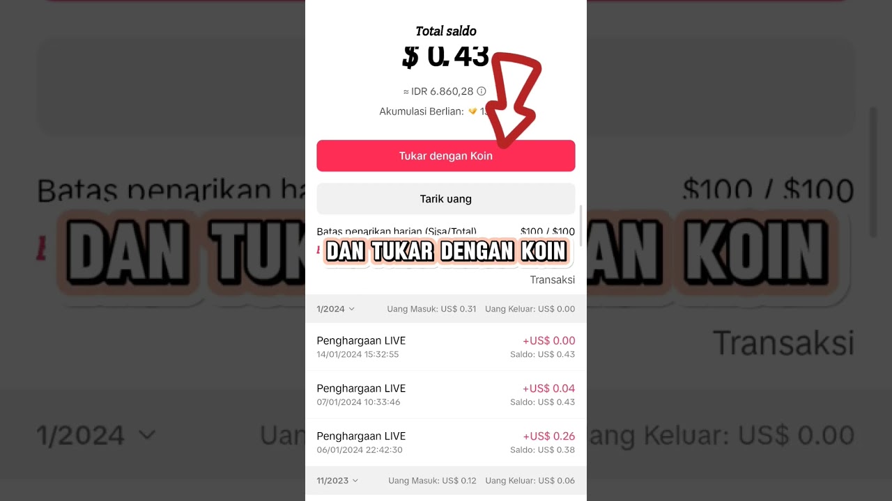 tutorial cara tukar koin di tiktok #livetiktok #tiktok #tutorial #fyp