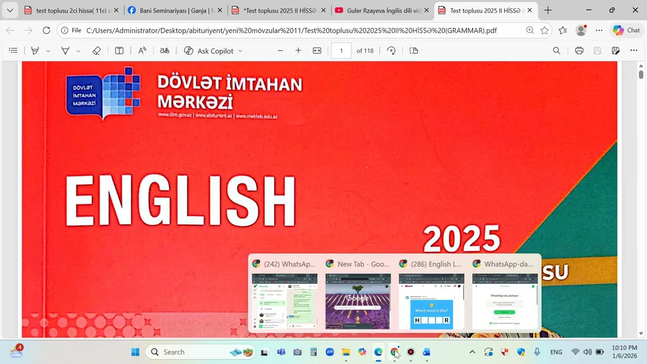 DIM test toplusu Completing Sentence 2-ci hissə | Direct → Indirect Speech Test və qayda izahı