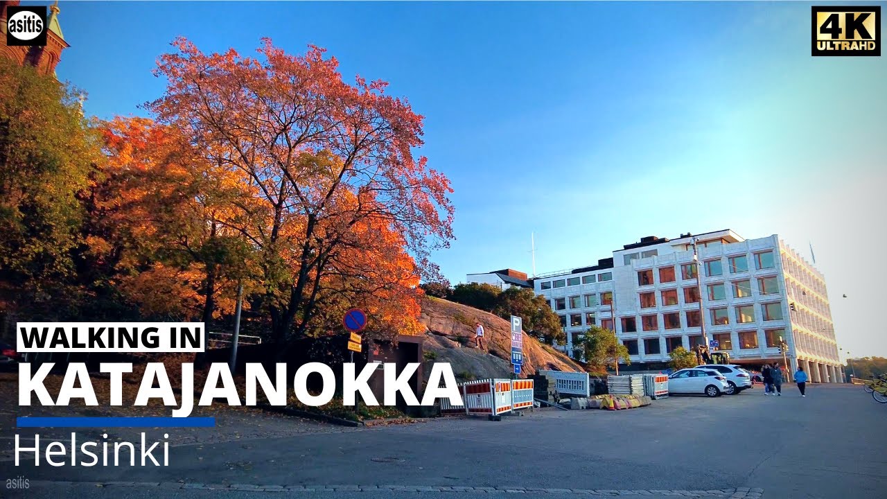 Walking in Helsinki Finland - Katajanokka Evening Walk in Autumn Colors (2 Oct 2021)