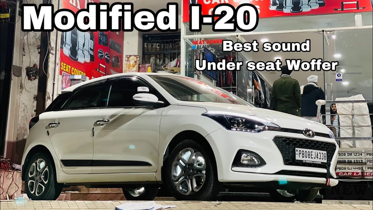 I20 modified | under seat Woffer | I20 seat cover | I20 upgrade headlights | Modified I20