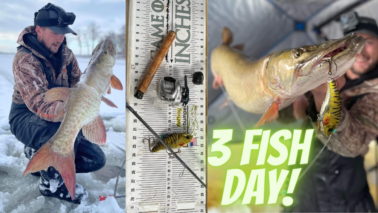 Ice Fishing For Musky (Big Fish Jigging)