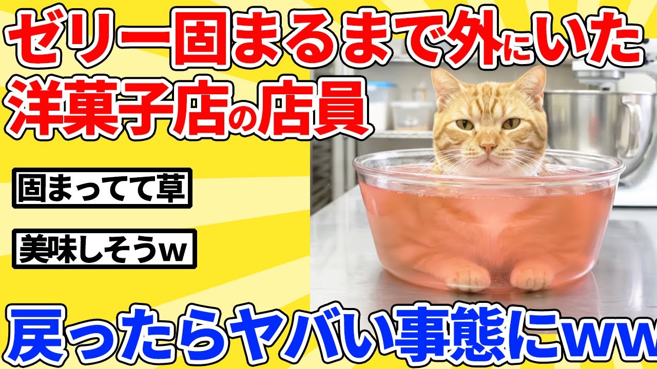 【2ch動物スレ】ゼリーが固まるまで外にいたら、猫が混入してたｗｗｗｗｗ