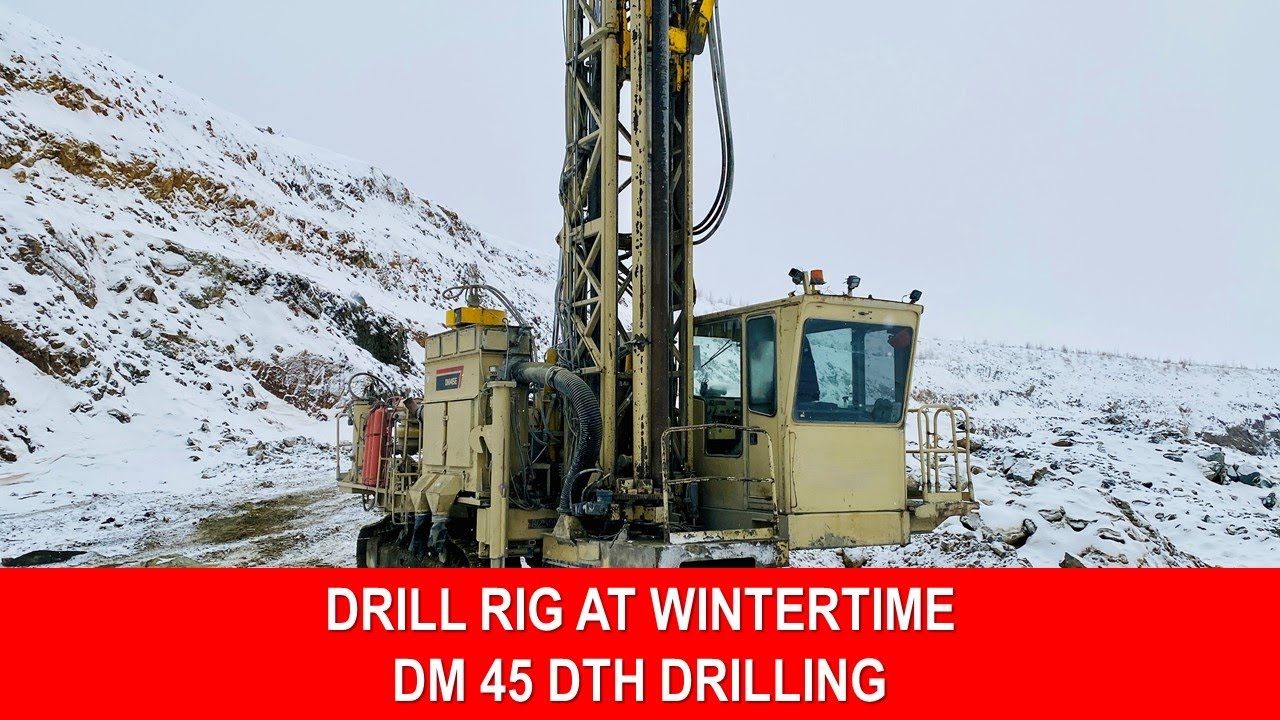#80 DRILL RIG AT WINTERTIME. DM 45 DTH DRILLING.