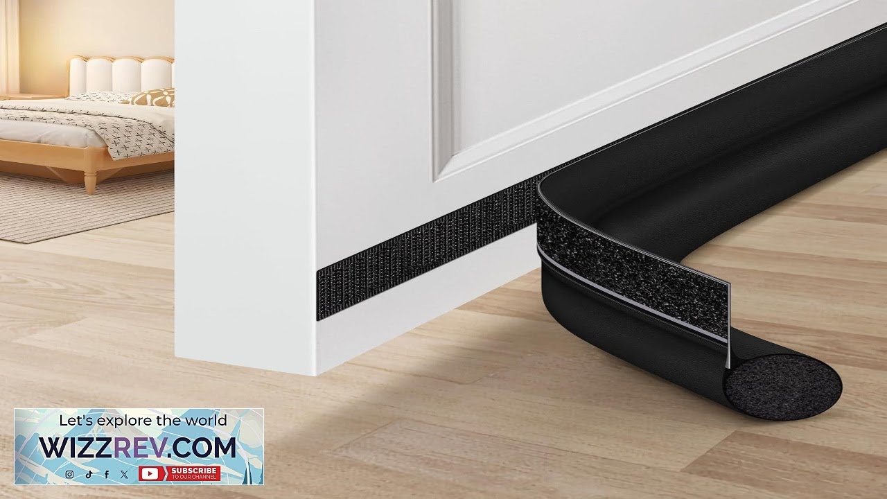 MAXTID Door Draft Stopper 36 Inch Black Adjustable Door Draft Blocker Front Review